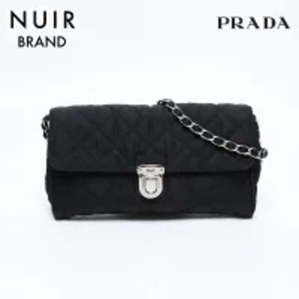 Prada Quilted Chain Shoulder Bag Black